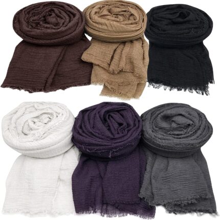 6 PCS Women Scarf Shawl for All Season Scarve, Mixed Color